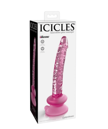 DILDO DE VIDRIO SOPLADO A MANO CON BASE