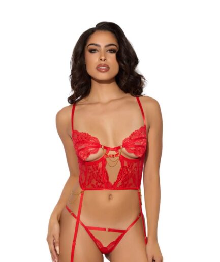 CONJUNTO DE BUSTIER Y HIPSTER