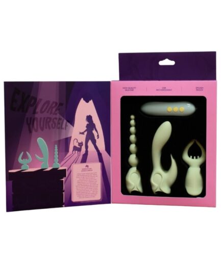 KIT DE VIBRADOR  BALA, ANAL, ESTIMULADOR DE CLÍTORIS, VAGINAL Y PEZONES